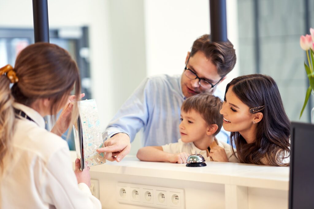 Family visiting the dentist for routine dental care